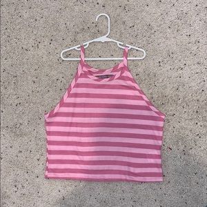 Pink striped tank top